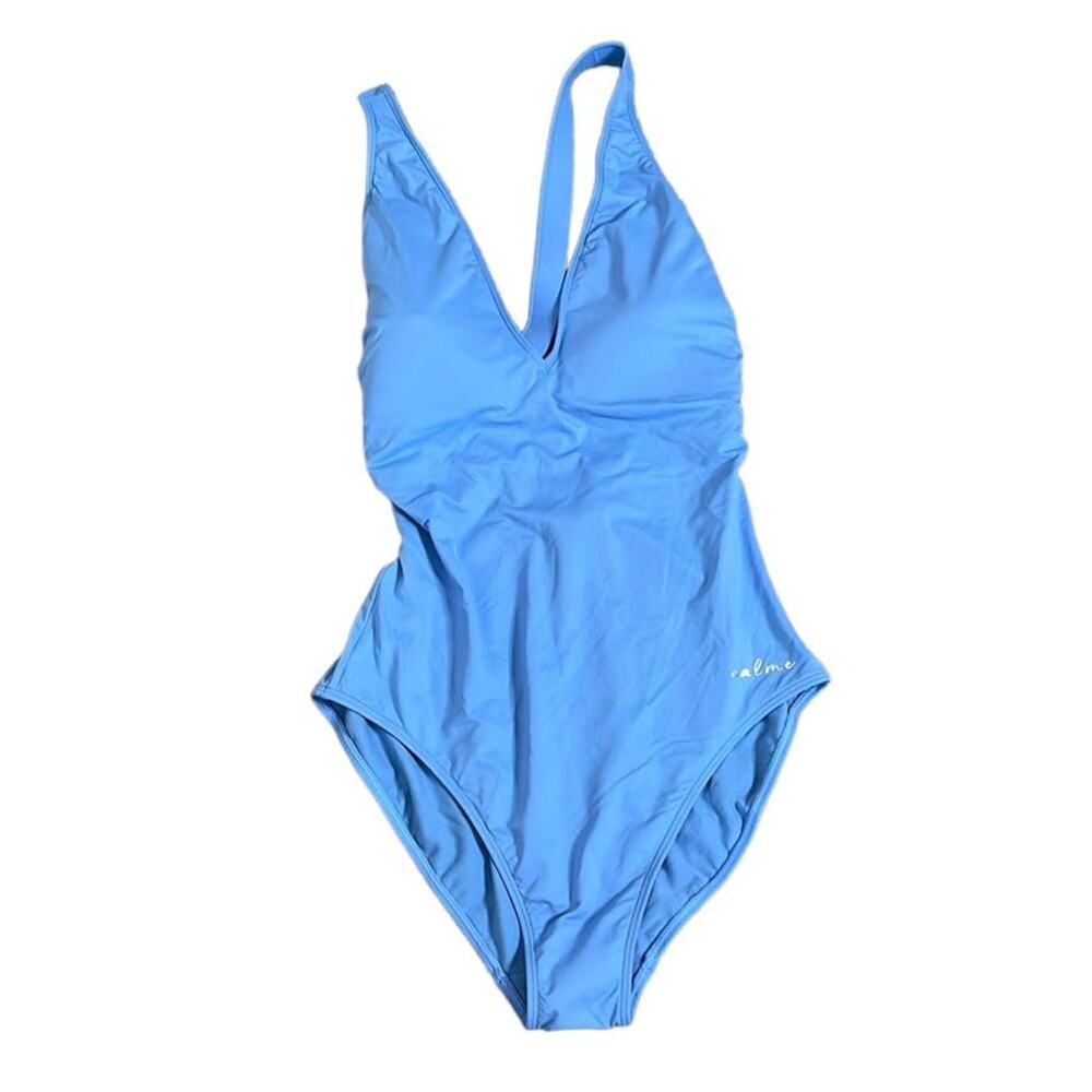 CALME CROSS BACK ONE PIECE SWIMSUIT DELLA BLUE‎ SIZE XL NWT